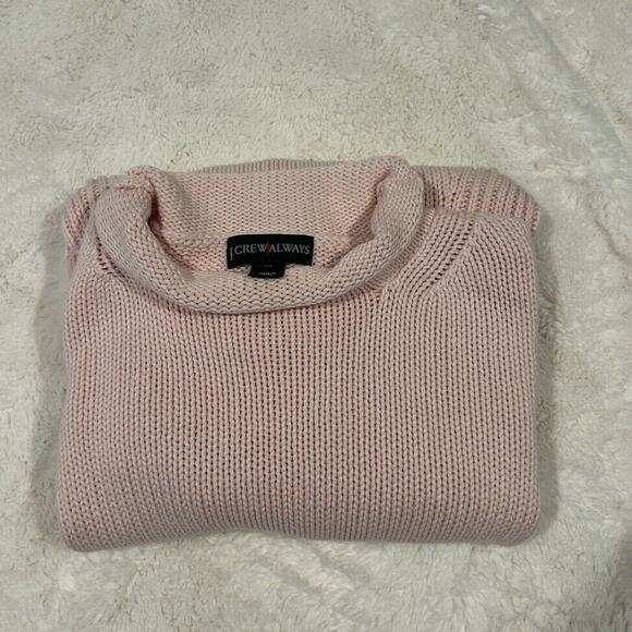 J. Crew Always XS Pink Rollneck Pullover Thick Knit Sweater Fisherman Preppy 90s - Picture 1 of 5